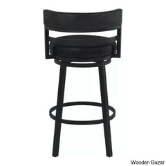 Ashlamario Swivel Counter & Bar Stool With Metal Base And Footrest