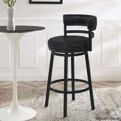 Ashlamario Swivel Counter & Bar Stool With Metal Base And Footrest Black / (26āā Seat Height)