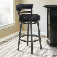 Ashlamario Swivel Counter & Bar Stool With Metal Base And Footrest Mineral / Black (26āā Seat