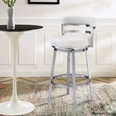 Ashlamario Swivel Counter & Bar Stool With Metal Base And Footrest Silver / Black (26āā Seat Height)