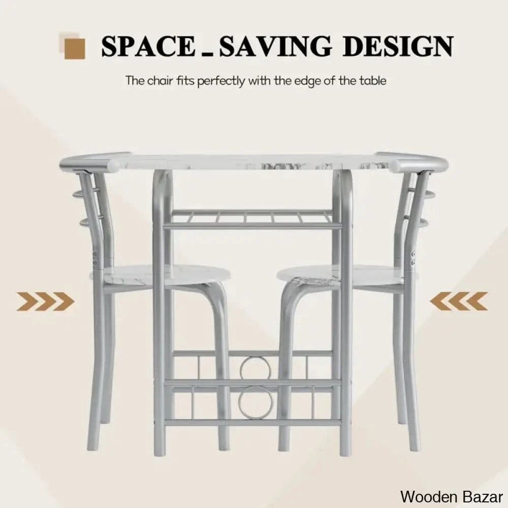 Atwell 2 Seater Dining Table Set - Wooden Bazar