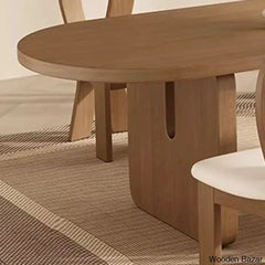 Audie 4 Seater Solid Wood Double Pedestal Dining Set