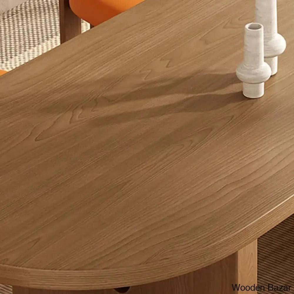 Audie 4 Seater Solid Wood Double Pedestal Dining Set