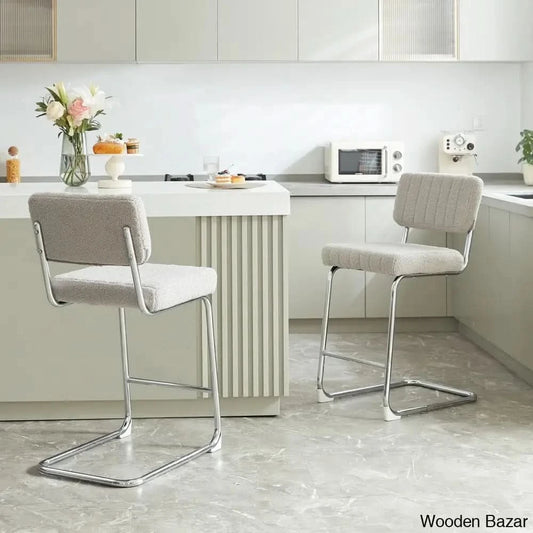 Avaiyaz Swivel Upholstered 27’’ Counter And Bar Stool With Metal Frame (Set Of 2)