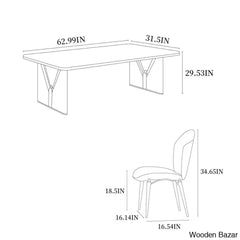 Ayers 6 Seater & 8 New Double Pedestal Dining Set - Wooden Bazar