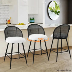 Ayidenc Swivel Boucle Upholstered Counter & Bar Stool (Set Of 3)