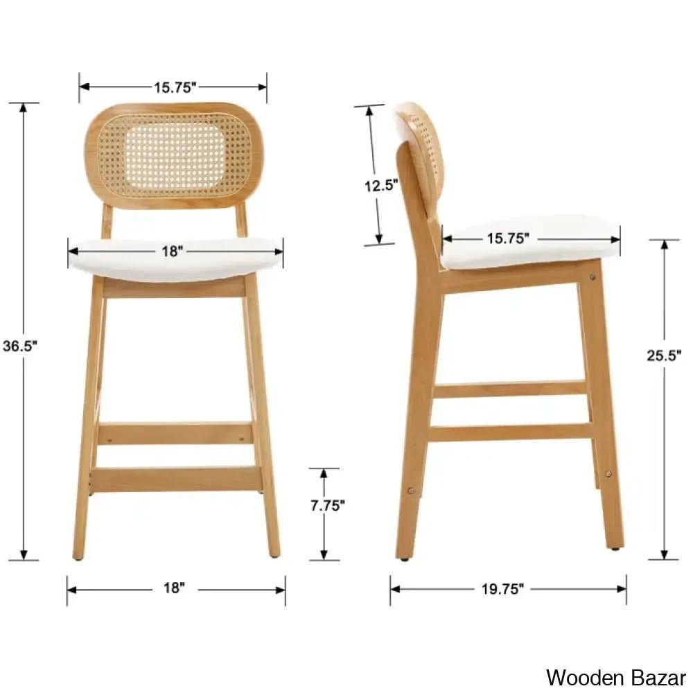 Azaraho Swivel Solid Wood 25.5āā Counter And Bar Stool (Set Of 2)