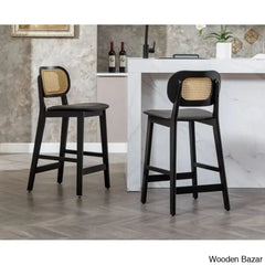 Azaraho Swivel Solid Wood 25.5āā Counter And Bar Stool (Set Of 2)
