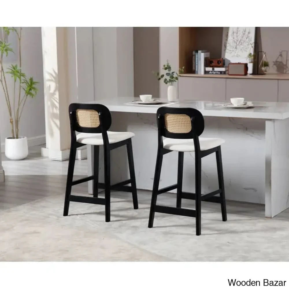 Azaraho Swivel Solid Wood 25.5āā Counter And Bar Stool (Set Of 2)