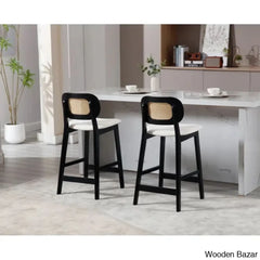Azaraho Swivel Solid Wood 25.5āā Counter And Bar Stool (Set Of 2)