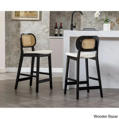 Azaraho Swivel Solid Wood 25.5āā Counter And Bar Stool (Set Of 2)