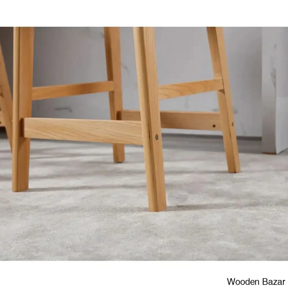 Azaraho Swivel Solid Wood 25.5āā Counter And Bar Stool (Set Of 2)