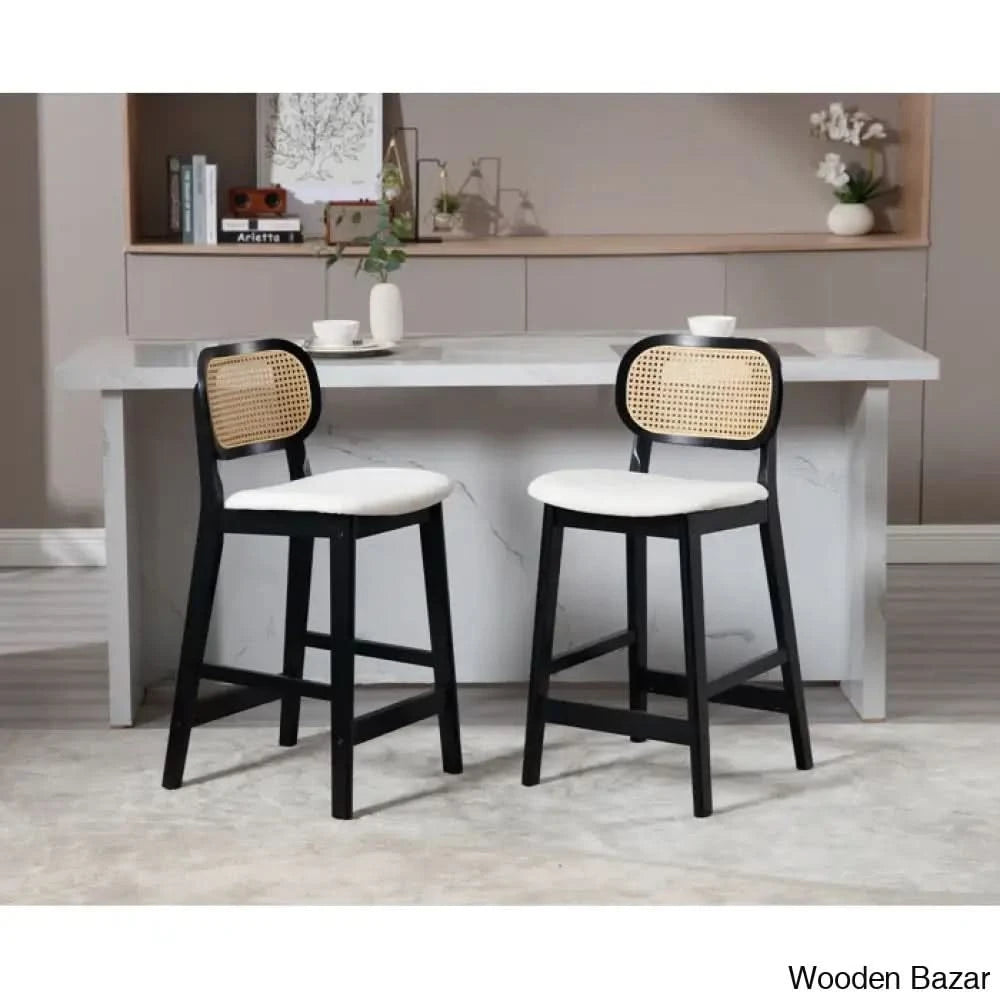Azaraho Swivel Solid Wood 25.5āā Counter And Bar Stool (Set Of 2)