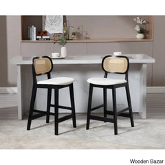 Azaraho Swivel Solid Wood 25.5āā Counter And Bar Stool (Set Of 2)