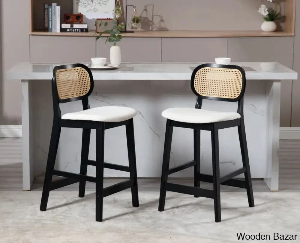 Azaraho Swivel Solid Wood 25.5āā Counter And Bar Stool (Set Of 2)