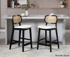 Azaraho Swivel Solid Wood 25.5āā Counter And Bar Stool (Set Of 2)