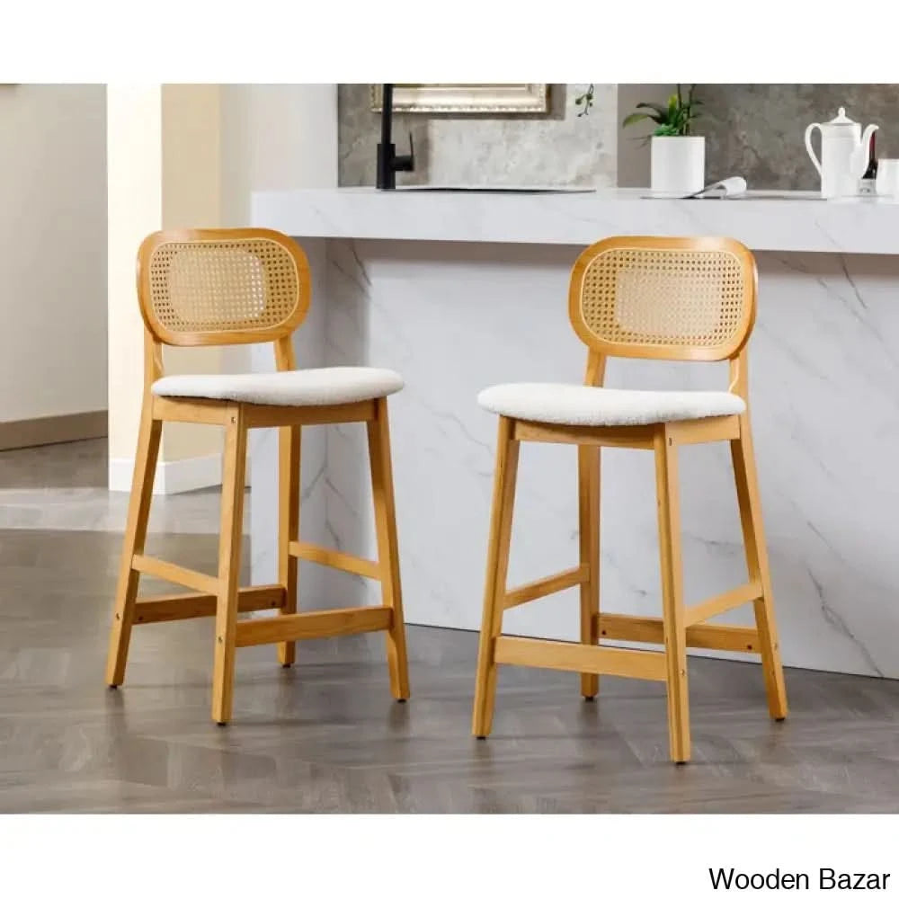 Azaraho Swivel Solid Wood 25.5āā Counter And Bar Stool (Set Of 2)