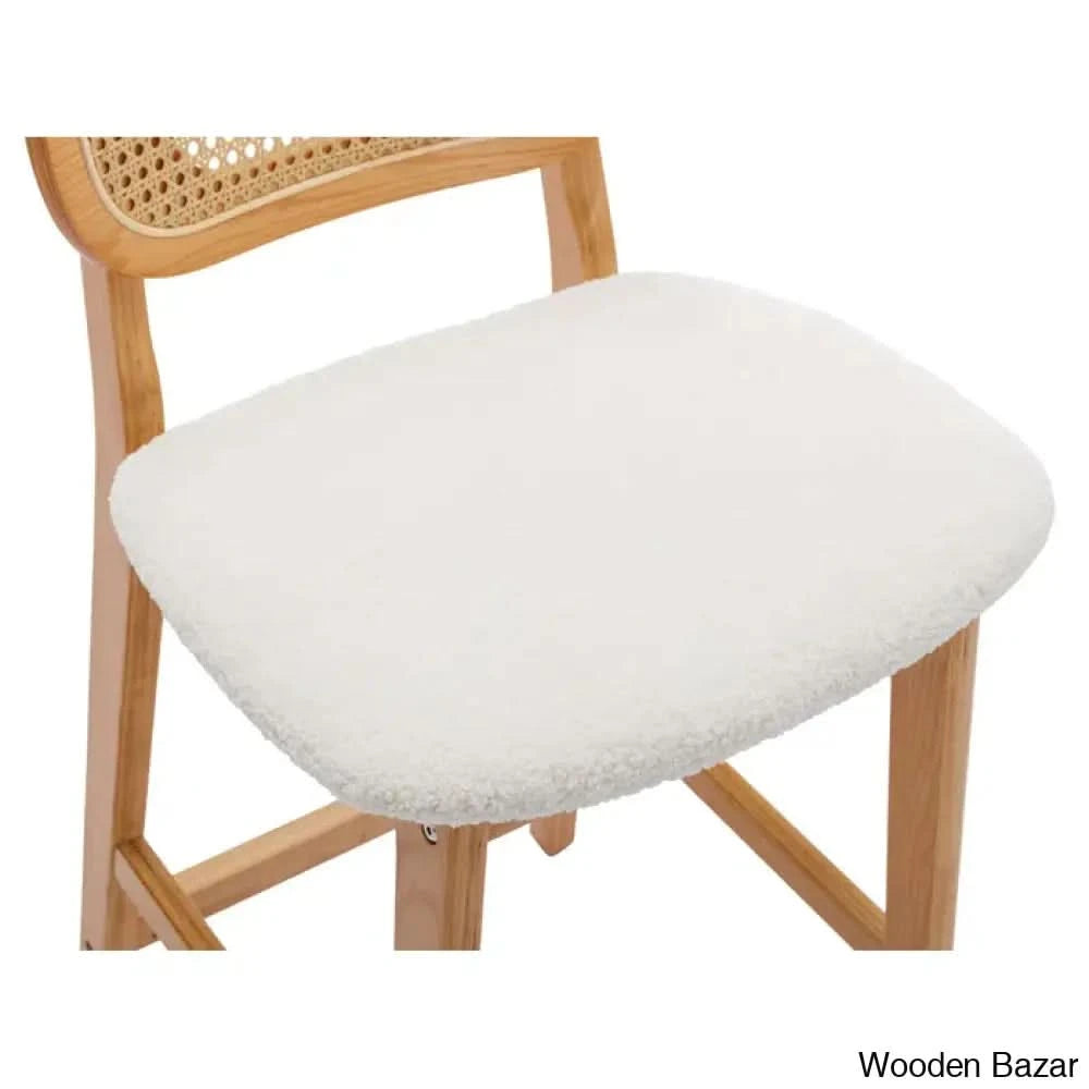 Azaraho Swivel Solid Wood 25.5āā Counter And Bar Stool (Set Of 2)