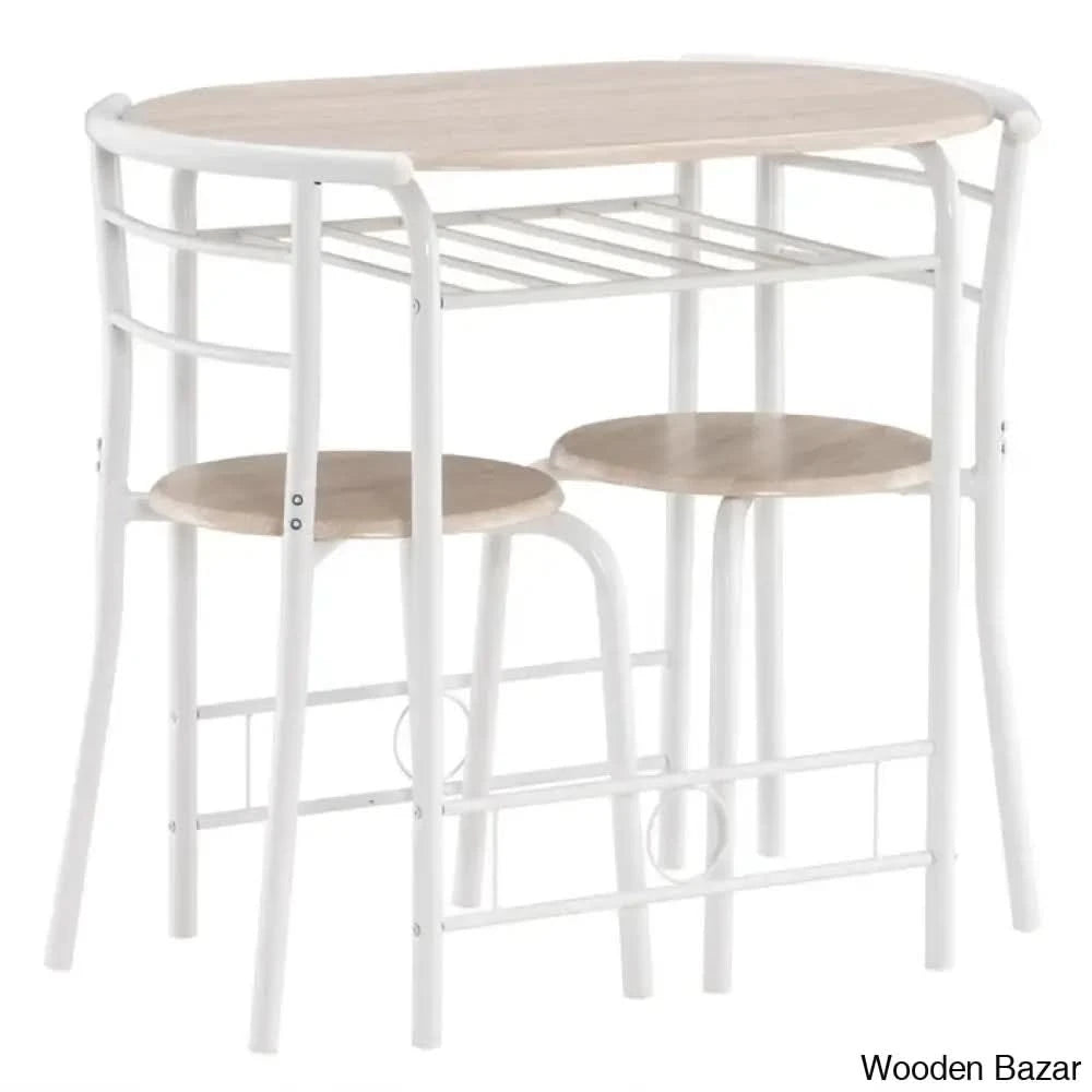 Balder Stylish 2 Seater Dining Table Set - Wooden Bazar