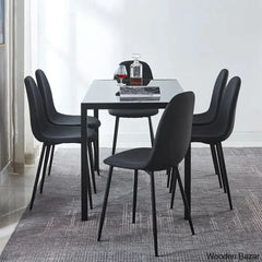 Ballentine 4&6 Seater Beautiful Glass Top Dining Table Set - Wooden Bazar