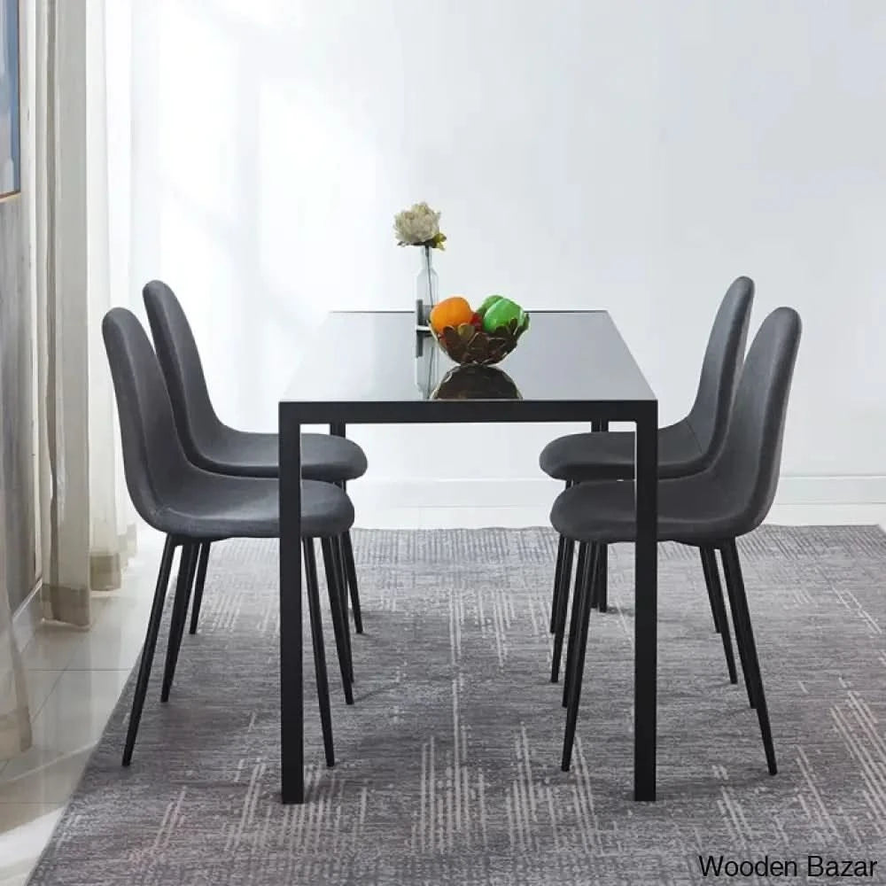 Ballentine 4&6 Seater Beautiful Glass Top Dining Table Set - Wooden Bazar