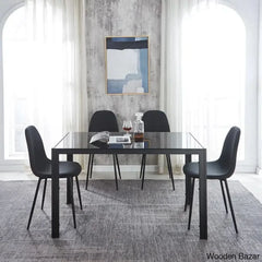 Ballentine 4&6 Seater Beautiful Glass Top Dining Table Set - Wooden Bazar