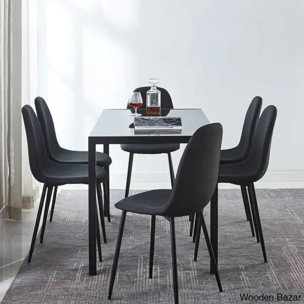 Ballentine 4&6 Seater Beautiful Glass Top Dining Table Set - Wooden Bazar