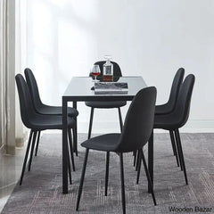 Ballentine 4&6 Seater Beautiful Glass Top Dining Table Set - Wooden Bazar