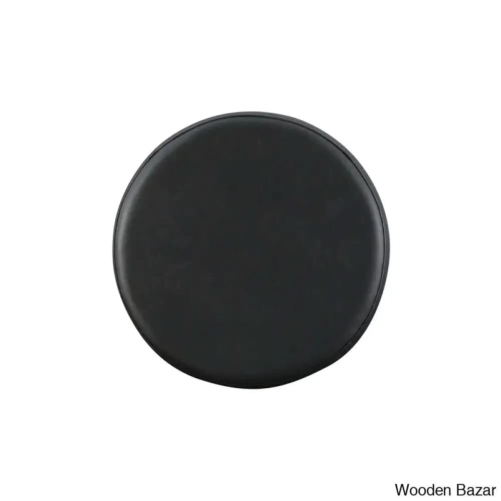 Barre Solid Wood Faux Leather Swivel Counter & Bar Stool