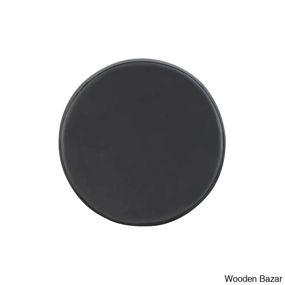 Barre Solid Wood Faux Leather Swivel Counter & Bar Stool