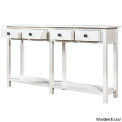 Batotana 59’’ Rustic Distressed Console Table With 4 Drawers And Shelf Entryway Sofa