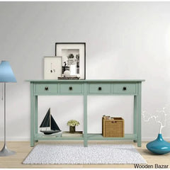 Batotana 59’’ Rustic Distressed Console Table With 4 Drawers And Shelf Entryway Sofa