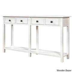 Batotana 59’’ Rustic Distressed Console Table With 4 Drawers And Shelf Entryway Sofa