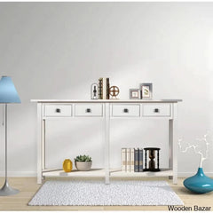 Batotana 59’’ Rustic Distressed Console Table With 4 Drawers And Shelf Entryway Sofa