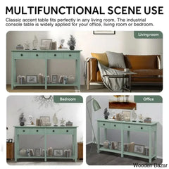 Batotana 59’’ Rustic Distressed Console Table With 4 Drawers And Shelf Entryway Sofa