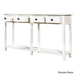 Batotana 59’’ Rustic Distressed Console Table With 4 Drawers And Shelf Entryway Sofa