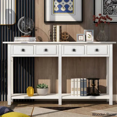 Batotana 59’’ Rustic Distressed Console Table With 4 Drawers And Shelf Entryway Sofa