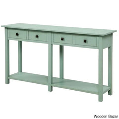 Batotana 59’’ Rustic Distressed Console Table With 4 Drawers And Shelf Entryway Sofa