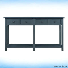 Batotana 59’’ Rustic Distressed Console Table With 4 Drawers And Shelf Entryway Sofa
