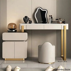 Benedicta Vanity Dressing Table With Lighted Mirror And Stool