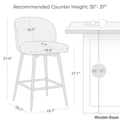 Benedito Swivel 27.1’’ Counter Stool (Set Of 3)