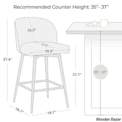 Benedito Swivel 27.1’’ Counter Stool (Set Of 3)