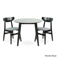 Blaan New 2 Seater Dining Table Set - Wooden Bazar White