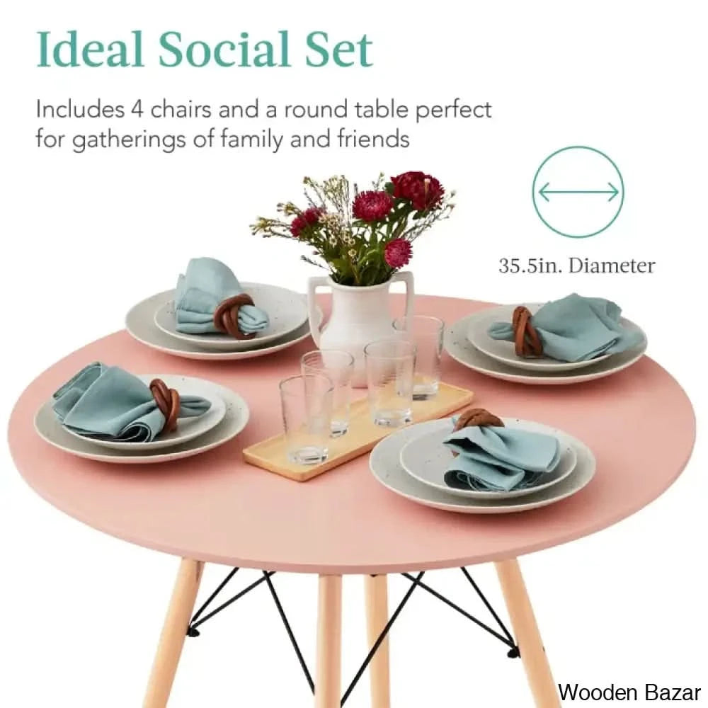 Blaine 4 Seater Stylish Dining Table Set - Wooden Bazar