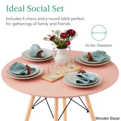 Blaine 4 Seater Stylish Dining Table Set - Wooden Bazar
