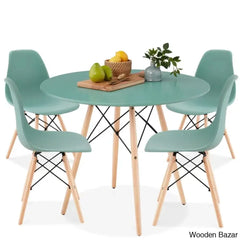 Blaine 4 Seater Stylish Dining Table Set - Wooden Bazar Blue