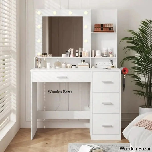 Borko Makeup Vanity Dressing Table With Light And Mirror Power Outlet