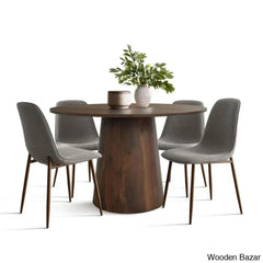Bornet Royal 4 Seater Round Pedestal Dining Table Set