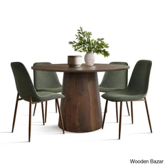 Bornet Royal 4 Seater Round Pedestal Dining Table Set