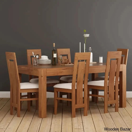 Braden Modern Dining Table In Exotic Teak Wood - Wooden Bazar